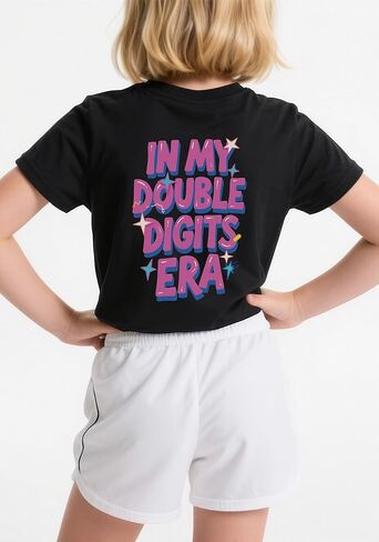 قميص عيد ميلاد الفتيات العاشر ، أرقائي المزدوجة عصر tshirt لمدة 10 سنوات ، إنه قميص عيد ميلادي تي شيرت تي شيرت in Kuwait