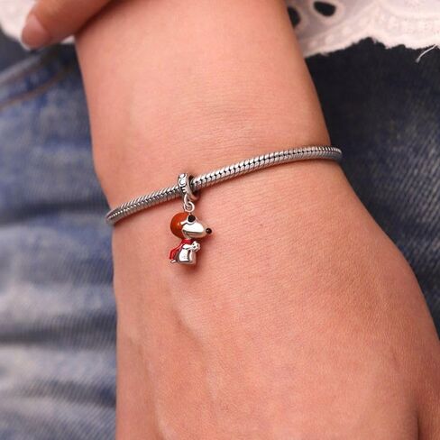 GNOCE Peanuts Flying Ace Snoopy Pendant Dangle Charm for Women, S925 Sterling Silver Dangle Charms for Women Wife, Valentine‘s Day, Mother’s Day Jewelry in Saudi Arabia