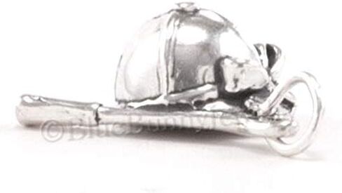 Horse RIDING charm HAT CROP Charm Equestrian Pendant STERLING SILVER 3D 925 .925 in Saudi Arabia