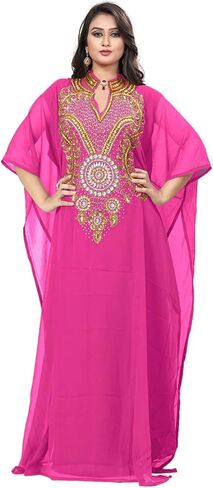 KoC Women's Kaftan Maxi Dress Farasha Caftan KFTN116-White in Saudi Arabia