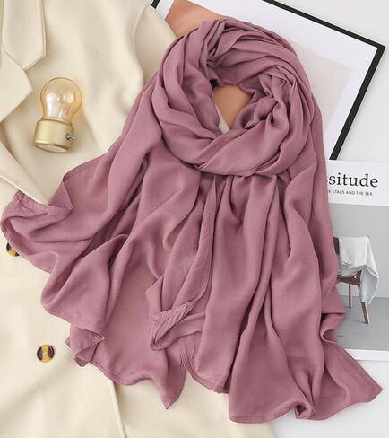 100% Cotton Scarves Women Fashion Soft Silky Sun-proof Solid Scarf Shawls Wrap in Saudi Arabia