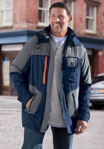 Kingsize Men's Big & Tall Colorblock Tech Parka in Saudi Arabia