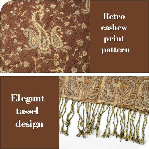 E-Clover Pashmina Shawl Wraps for Women Evening Dresses Elegant Soft Rave Scarf Festival Reversible Men Scarves in Kuwait