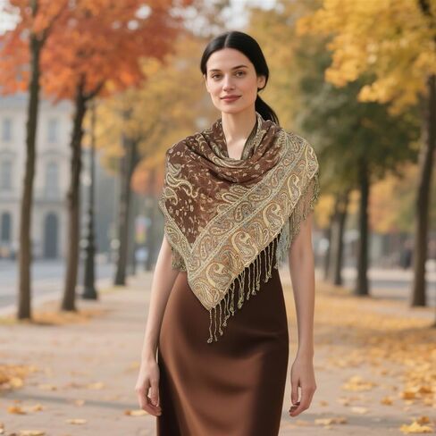 E-Clover Pashmina Shawl Wraps for Women Evening Dresses Elegant Soft Rave Scarf Festival Reversible Men Scarves in Kuwait
