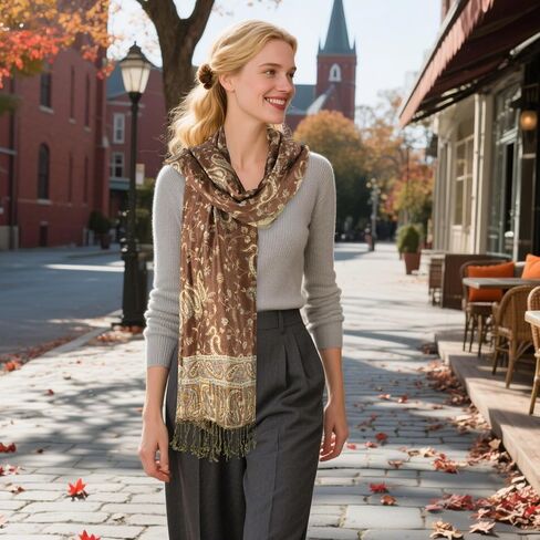 E-Clover Pashmina Shawl Wraps for Women Evening Dresses Elegant Soft Rave Scarf Festival Reversible Men Scarves in Kuwait