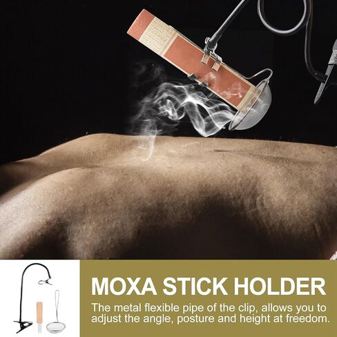 Moxa Stick Holder Set with Adjustable Stand, Dustproof Net, and Three-Needle Tool, Stainless Steel Moxibustions Stand for Use, Random Color in Saudi Arabia