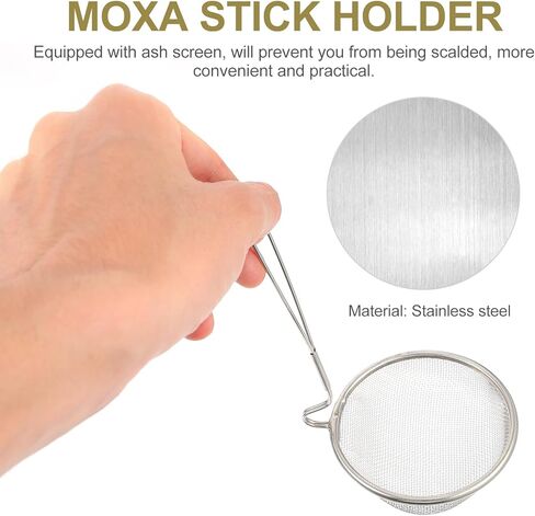Moxa Stick Holder Set with Adjustable Stand, Dustproof Net, and Three-Needle Tool, Stainless Steel Moxibustions Stand for Use, Random Color in Saudi Arabia