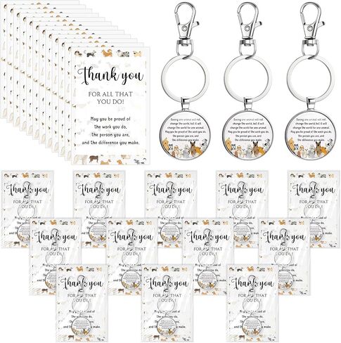 Tondiamo Vet Tech Week Gifts Veterinarian Appreciation Keychain with Veterinarian Card Veterinary Tech Doctor Thank You Gifts in Saudi Arabia