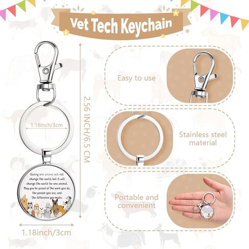 Tondiamo Vet Tech Week Gifts Veterinarian Appreciation Keychain with Veterinarian Card Veterinary Tech Doctor Thank You Gifts in Saudi Arabia