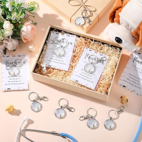Tondiamo Vet Tech Week Gifts Veterinarian Appreciation Keychain with Veterinarian Card Veterinary Tech Doctor Thank You Gifts in Saudi Arabia