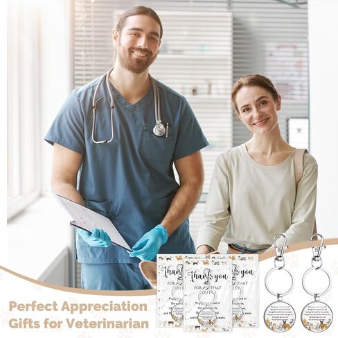 Tondiamo Vet Tech Week Gifts Veterinarian Appreciation Keychain with Veterinarian Card Veterinary Tech Doctor Thank You Gifts in Saudi Arabia