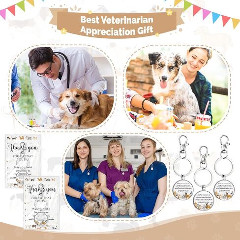 Tondiamo Vet Tech Week Gifts Veterinarian Appreciation Keychain with Veterinarian Card Veterinary Tech Doctor Thank You Gifts in Saudi Arabia