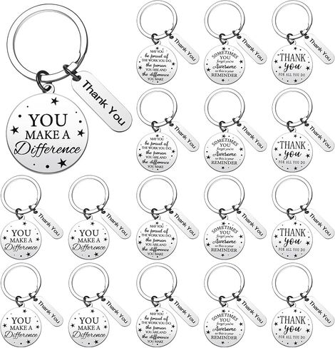 Yinkin 16 Pcs Employee Appreciation Gifts Customer Service Week 2025 Gifts Thank You Keychain Thank You Nurse Housekeeping in Saudi Arabia