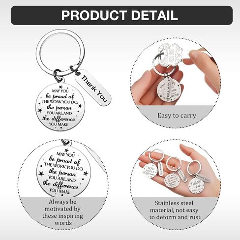 Yinkin 16 Pcs Employee Appreciation Gifts Customer Service Week 2025 Gifts Thank You Keychain Thank You Nurse Housekeeping in Saudi Arabia
