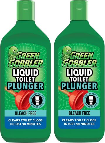 Green Gobbler Liquid Toilet Plunger | Clog Remover | Safe for Toilets and Septic | No Plunger Needed | 5 Uses in Kuwait