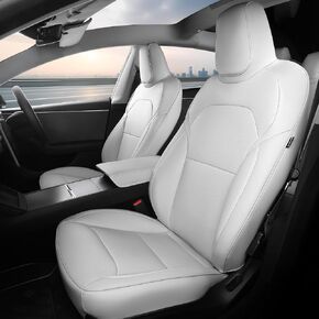 غطاء مقعد مخصص لـ Tesla Model 3 2024 2025 ، غطاء مقعد 5 مقعدًا مجموعة كاملة من الملحقات البديلة للجلد Nappa Faux White in Kuwait
