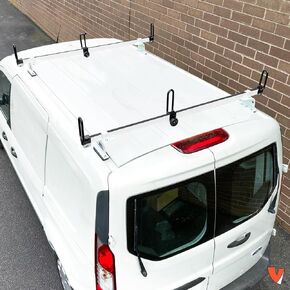 Vantech GFY Heavy Duty 2 Bar Ladder roof Rack, Compatible with Transit Connect 2014 - On Van (White) in Kuwait