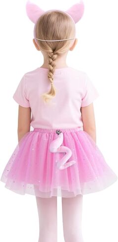 مجموعة أزياء الخنازير مع عصابة الرأس ، وتنورة توتو ، والأنف ، وذيل-ملحقات لباس الحيوانات الوردي للبنين والبنات ، مثالية لعيد الهالوين ، تأثيري ، أو شركاء in Kuwait