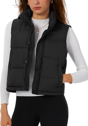 نساء سترة سترة من طوق الرمز البريدي سترات اقتصاص السقوط بلا أكمام السترات المبطنة الشتاء الشتاء العصرية 2025 in Kuwait