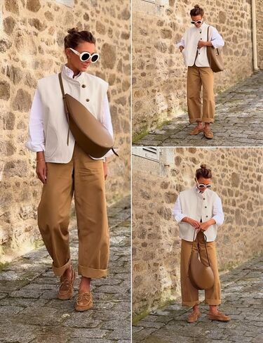 Watashi Women Vest Casual Button Up Stand Collar Lightweight Cargo Waistcoat Sleeveless Blazer Jacket Fall Cardigan Tops in Saudi Arabia
