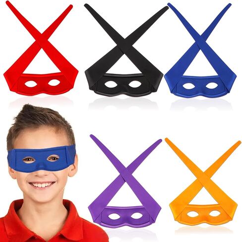 5PCS Ninja Eye Mask for Adults & Kids, Halloween Cosplay Masquerade Party，Accessories, Comfortable Dress Up Eye Mask (5) in Kuwait
