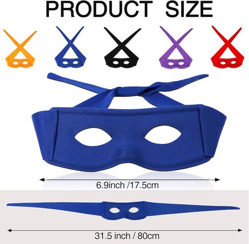 5PCS Ninja Eye Mask for Adults & Kids, Halloween Cosplay Masquerade Party，Accessories, Comfortable Dress Up Eye Mask (5) in Kuwait