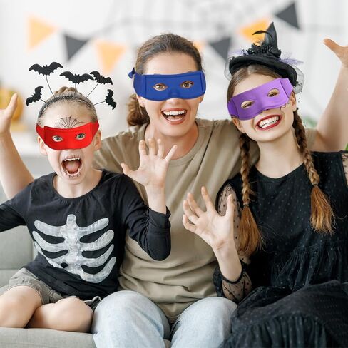 5PCS Ninja Eye Mask for Adults & Kids, Halloween Cosplay Masquerade Party，Accessories, Comfortable Dress Up Eye Mask (5) in Kuwait