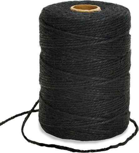 Anwyll 656Feet Black Twine String - 2MM Thick Natural Jute Twine String Heavy Duty Industrial Packing Materials String for Crafts Gardening Gift Wrapping Balloon Halloween Thanksgiving Christmas Decor in Kuwait