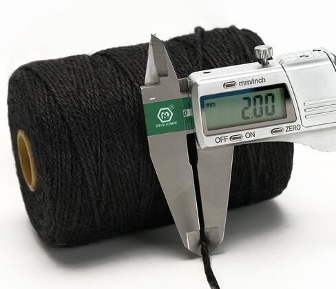 Anwyll 656Feet Black Twine String - 2MM Thick Natural Jute Twine String Heavy Duty Industrial Packing Materials String for Crafts Gardening Gift Wrapping Balloon Halloween Thanksgiving Christmas Decor in Kuwait