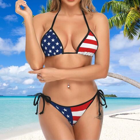 Puerto Rico Flag Bikini Women Two Piece Swimsuit Sexy Swimwear Halter String Triangle Bikini Sets in Saudi Arabia