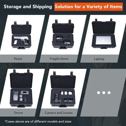 Lykus HC-3810 Waterproof Hard Case with Customizable Foam Insert, Interior Size 14.96x11.02x5.3 in, Suitable for camera,lens,drone,mic,flashlight,telescope,action cam,electronics,tools,and more in Saudi Arabia