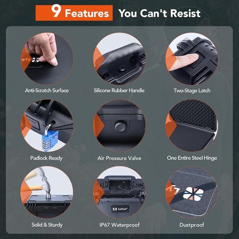 Lykus HC-3810 Waterproof Hard Case with Customizable Foam Insert, Interior Size 14.96x11.02x5.3 in, Suitable for camera,lens,drone,mic,flashlight,telescope,action cam,electronics,tools,and more in Saudi Arabia