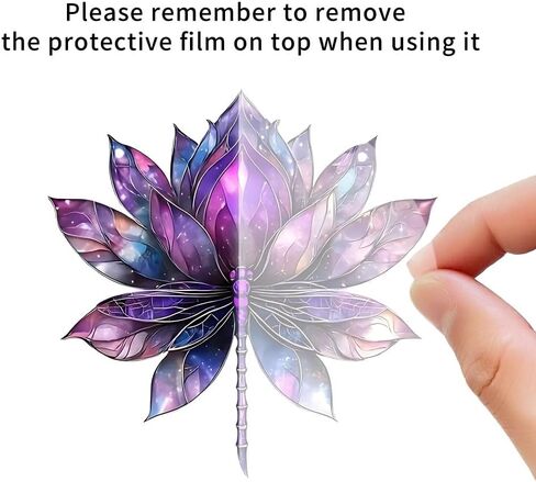 Colored Lotus Stained Window Hanging Ornament, Lotus Acrylic Double-Sided Printed Panel with Chain, Great Gift for Mom Grandma for Birthday, Anniversary, Mother's Day or Housewarming in Saudi Arabia