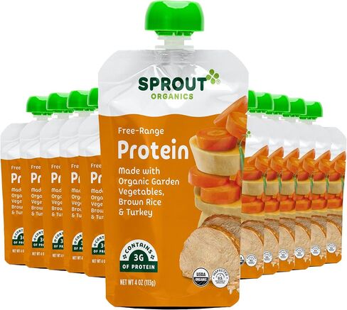 Sprout Organic Baby Food Pouches Stage 3, Root Vegetables Apple w/ Beef, 4 Pouches (Pack of 6) in Saudi Arabia