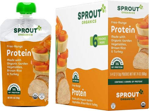 Sprout Organic Baby Food Pouches Stage 3, Root Vegetables Apple w/ Beef, 4 Pouches (Pack of 6) in Saudi Arabia