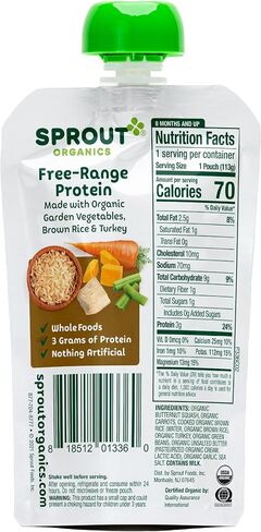 Sprout Organic Baby Food Pouches Stage 3, Root Vegetables Apple w/ Beef, 4 Pouches (Pack of 6) in Saudi Arabia