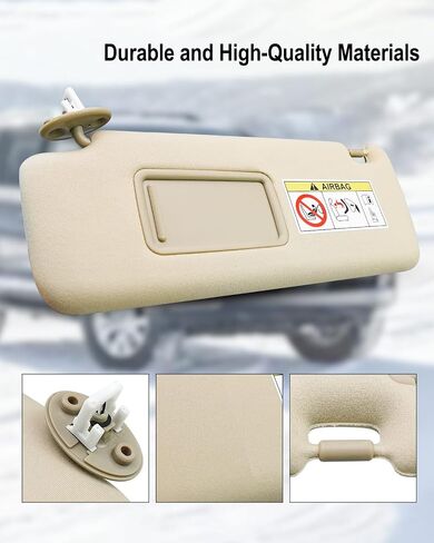 Left Driver Side Sun Visor Fit for Toyota Land Cruiser Prado 2009-2023 Replace 74320 60C80 E0 74320 60C50 74320-60C80-E0 74320-60C50, Beige Sunvisor Sun Protection Shade in Saudi Arabia