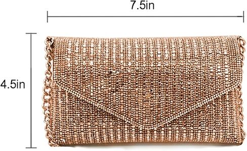 Rhinestone Evening Bag Crystal Bling Purse Sparkly Diamond Clutch Handbag Crossbody Bag for Women Party Club Wedding Prom in Saudi Arabia