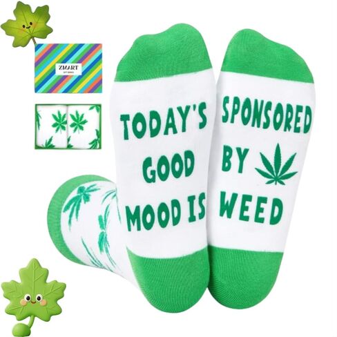 Zmart Funny Marijuana Gift Pot Leaf Gift Canabi Gift Weed Gift for Men Women, Pot Leaf Socks for Stoners Weed Smoker Gifts Plant Lover Gifts in Saudi Arabia