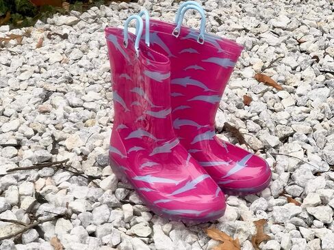 NORTY PVC Rain Boots for Kids - Waterproof PVC Boots Boys and Girls Solid & Printed Rainboots for Toddlers and Kids - Light Up in Saudi Arabia