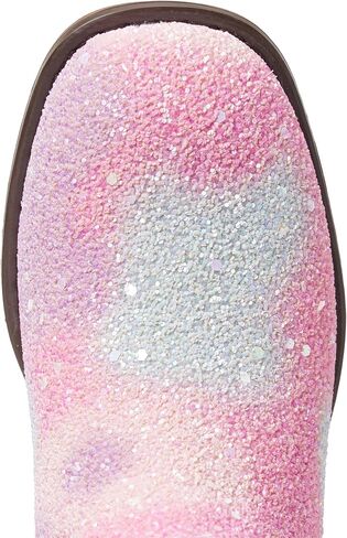 Julyrose Girls Cowgirl Boots Toddler Western Cowboy Boots - Glitter Square Toe Mid Calf Riding Shoes for Little Kids, Big Kids in Saudi Arabia