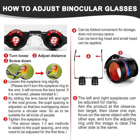 BIJIA 3X Opera Binocular Glasses,Hands-Free Lazy Glasses Binoculars Lightweight for Fishing,Bird Watching,Tv,Sports,Concerts,Theater,and Sightseeing,for Adults Men Women(Upgraded HD Green Film) in Saudi Arabia