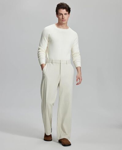 Susclude Mens Corduroy Dress Pants Baggy Wide Leg Old Money Casual Slacks Loose Fit Elastic Waist Stylish Vintage Trousers in Saudi Arabia