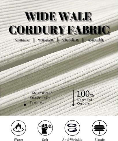 Susclude Mens Corduroy Dress Pants Baggy Wide Leg Old Money Casual Slacks Loose Fit Elastic Waist Stylish Vintage Trousers in Saudi Arabia