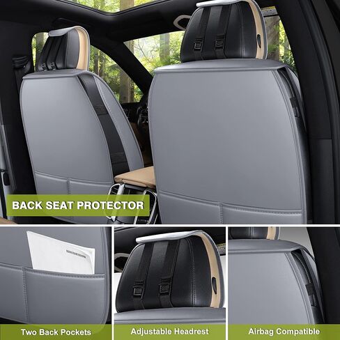 أغطية مقعد السيارة الجلدية Aoog ، غطاء مقعد للسيارات من الجلد لشاحنة سيارات سيارات سيارات الدفع الرباعي ، غطاء مقعد السيارة العالمي غير القابل للانزلاق. in Kuwait