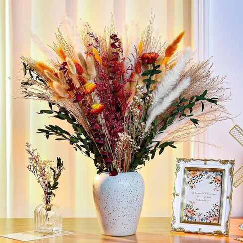 101 PCS أسود بامباس ديكور عشب 15 نوعًا من الزهور المجففة الطبيعية مزيج باقة 17 "باقة زهرة الهالوين لحفل الزفاف القوطي هالوين مكتب مزرعة ديكور بوهو ترتيبات الأزهار in Saudi Arabia
