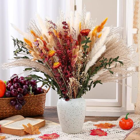 101 PCS أسود بامباس ديكور عشب 15 نوعًا من الزهور المجففة الطبيعية مزيج باقة 17 "باقة زهرة الهالوين لحفل الزفاف القوطي هالوين مكتب مزرعة ديكور بوهو ترتيبات الأزهار in Saudi Arabia