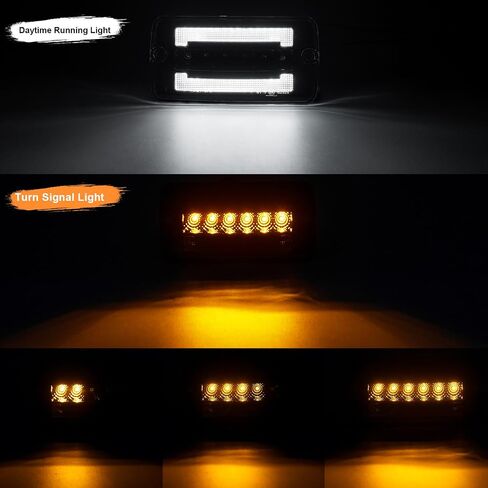 Front Turn Signal Corner Marker Lights Compatible with Wrangler TJ 1997-2006 Yellow Dynmaic Sequential Blink LED as Turn Signal Lights,White as Daytime Running Lights (Clear Lens) in Saudi Arabia
