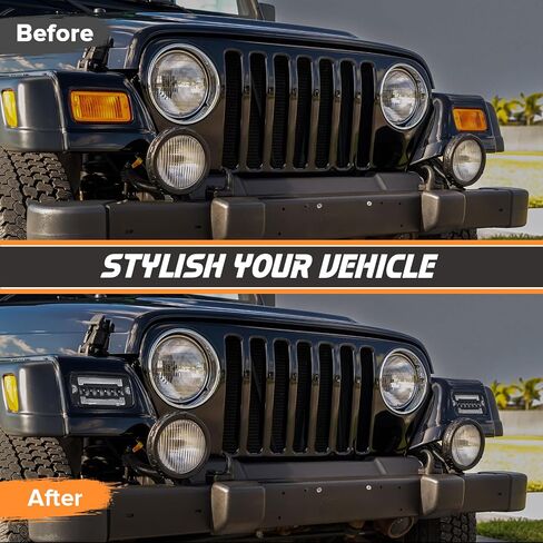 Front Turn Signal Corner Marker Lights Compatible with Wrangler TJ 1997-2006 Yellow Dynmaic Sequential Blink LED as Turn Signal Lights,White as Daytime Running Lights (Clear Lens) in Saudi Arabia