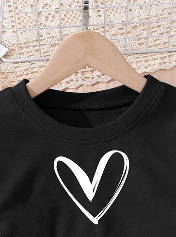 Hilinker Girls Long Sleeve 3 Piece Outfits Graphic Crop Tee and Cami Top with Pants Set in Kuwait